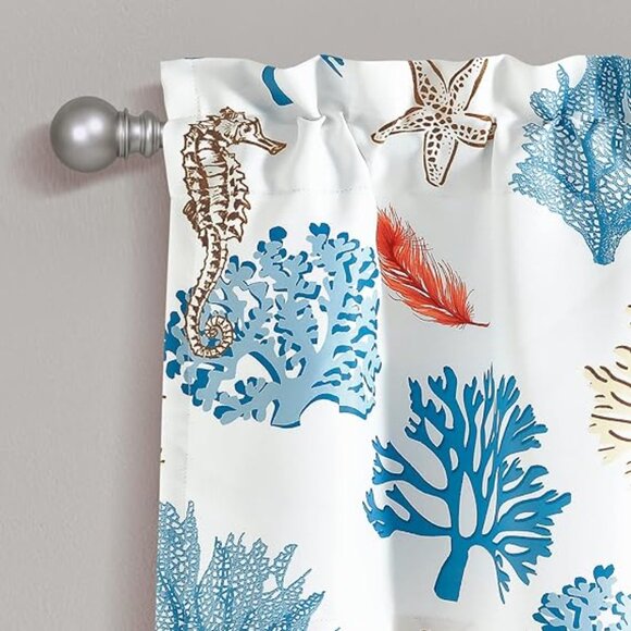 Lush Decor Coastal Reef Feather Light Filtering Window Valance🆕FAST📦🏃🏻💨⚡🚚 - Picture 3 of 16